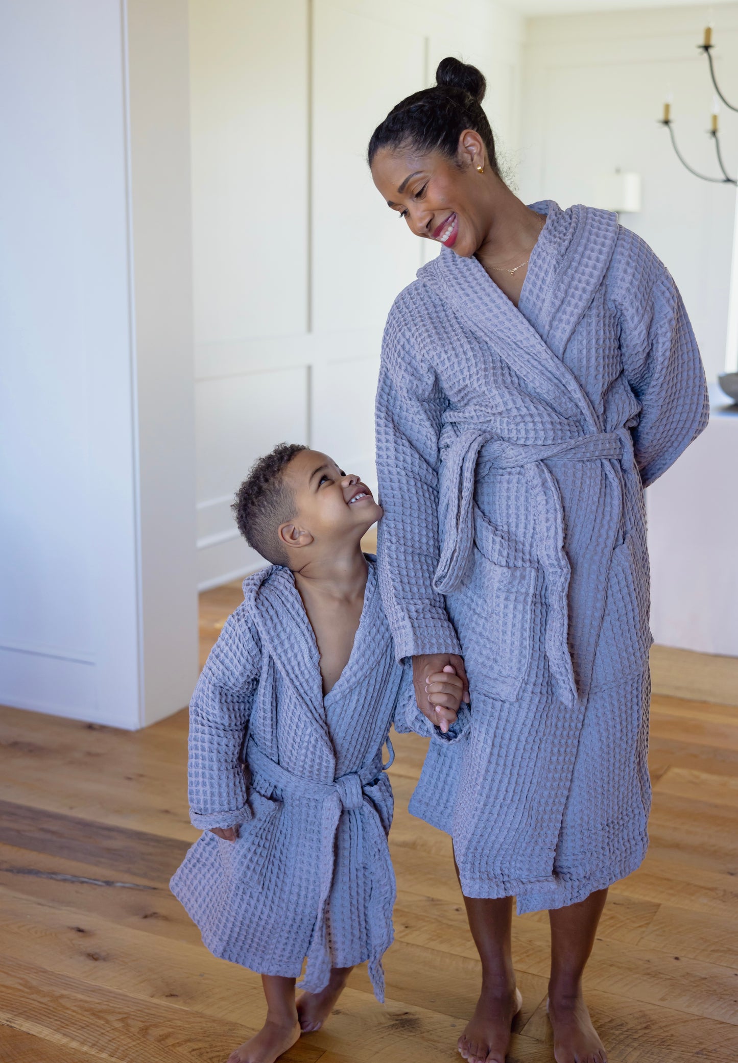 ORGANIC COTTON MOMMY & ME ROBE SET: GRAY (2 Robes)