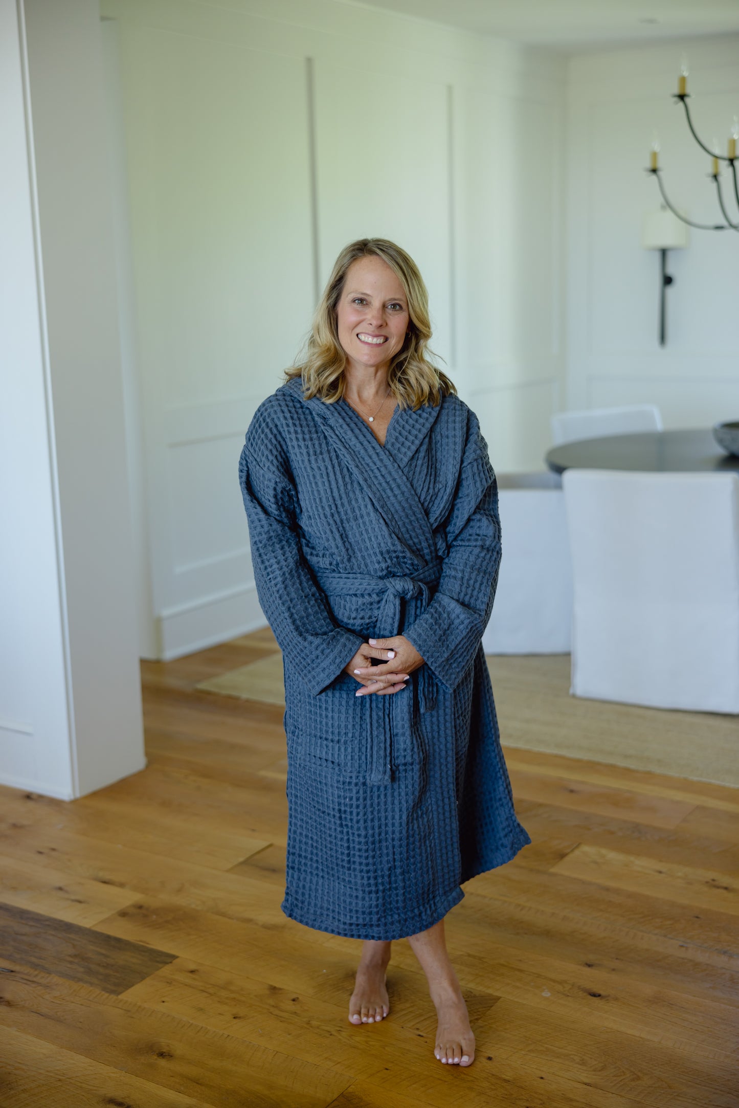 ORGANIC COTTON ADULT ROBE : NAVY