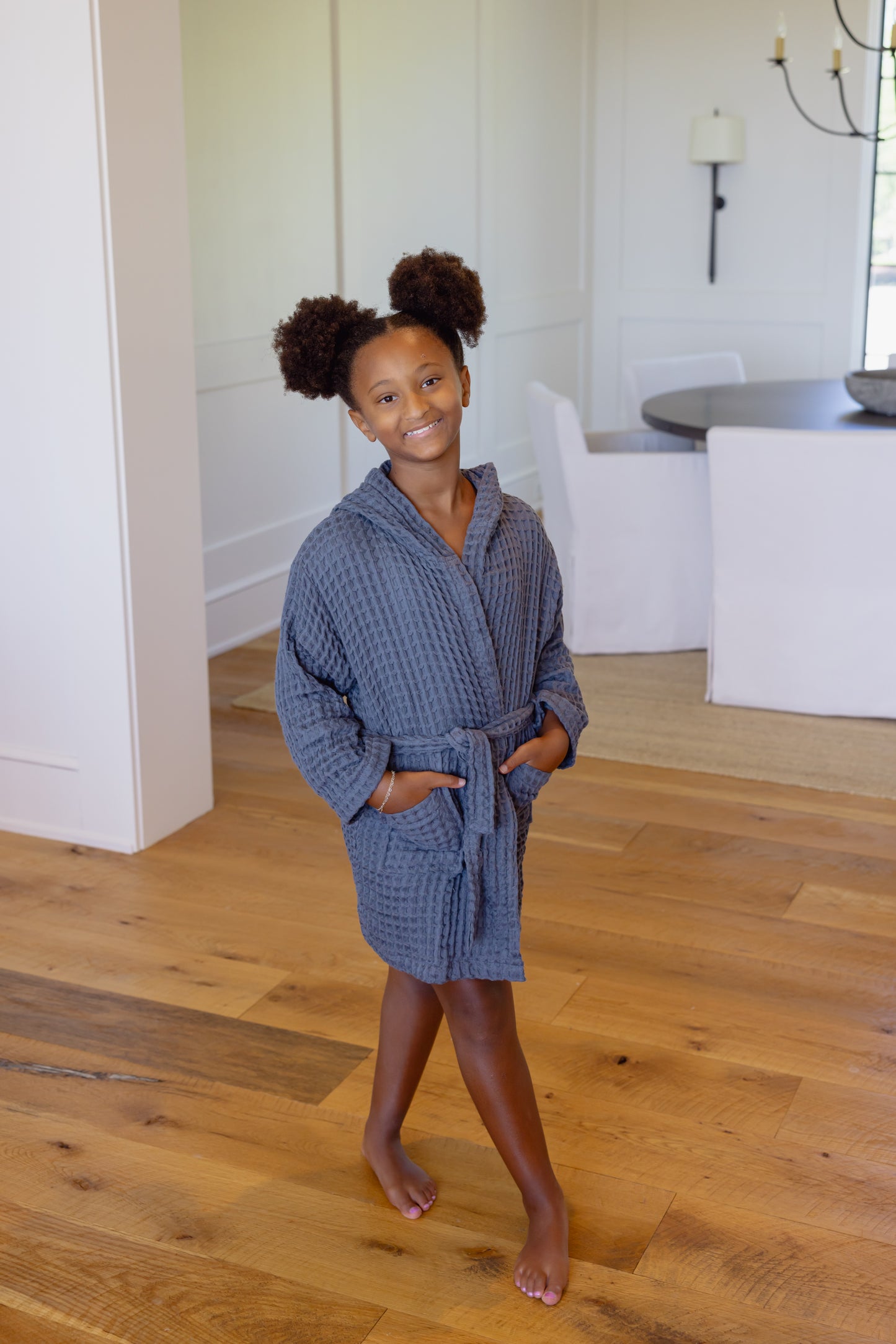 ORGANIC COTTON CHILDREN’S ROBE - NAVY