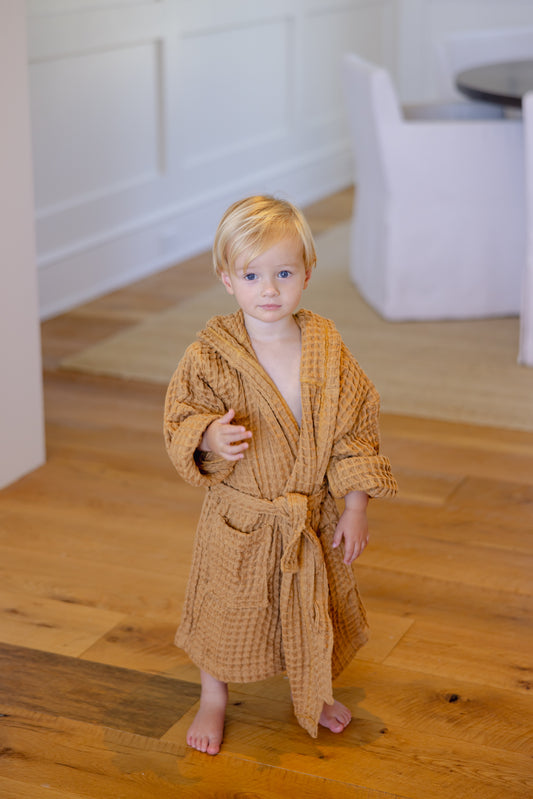 ORGANIC COTTON CHILDREN’S ROBE - CARAMEL